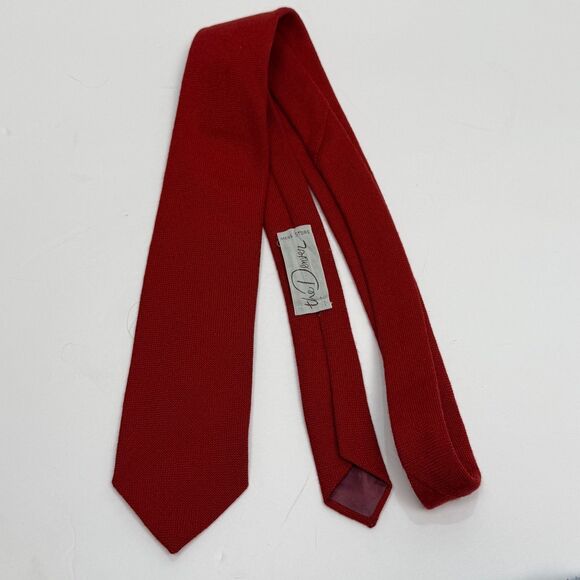 VTG 60s Berkley Cravats Red Wool Tie Scotland Made Woven 100% Lambswool Necktie - Picture 1 of 6